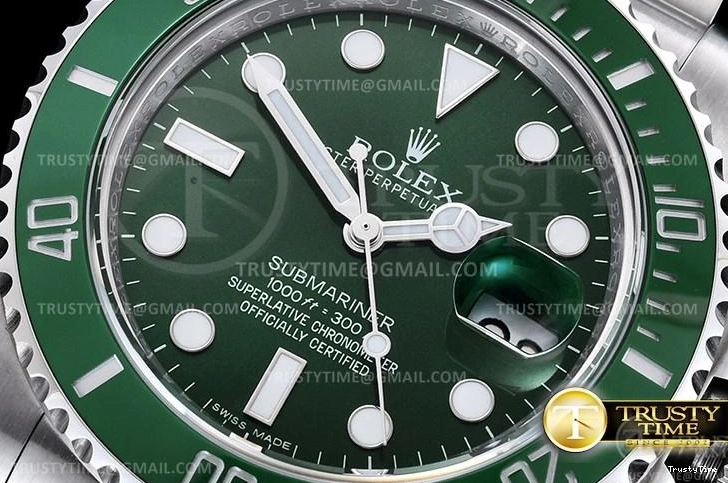 1213 Contemporary ROLSUB0280A – Submariner 116610LV 904L SS SS Green ARF V3 SH 1033